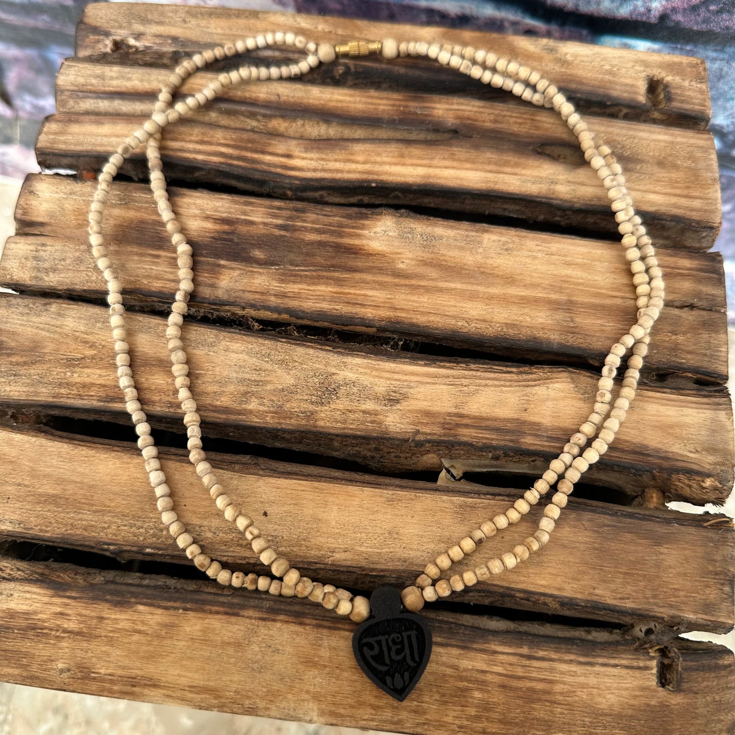 Radha naam jugal Black tulsi mala