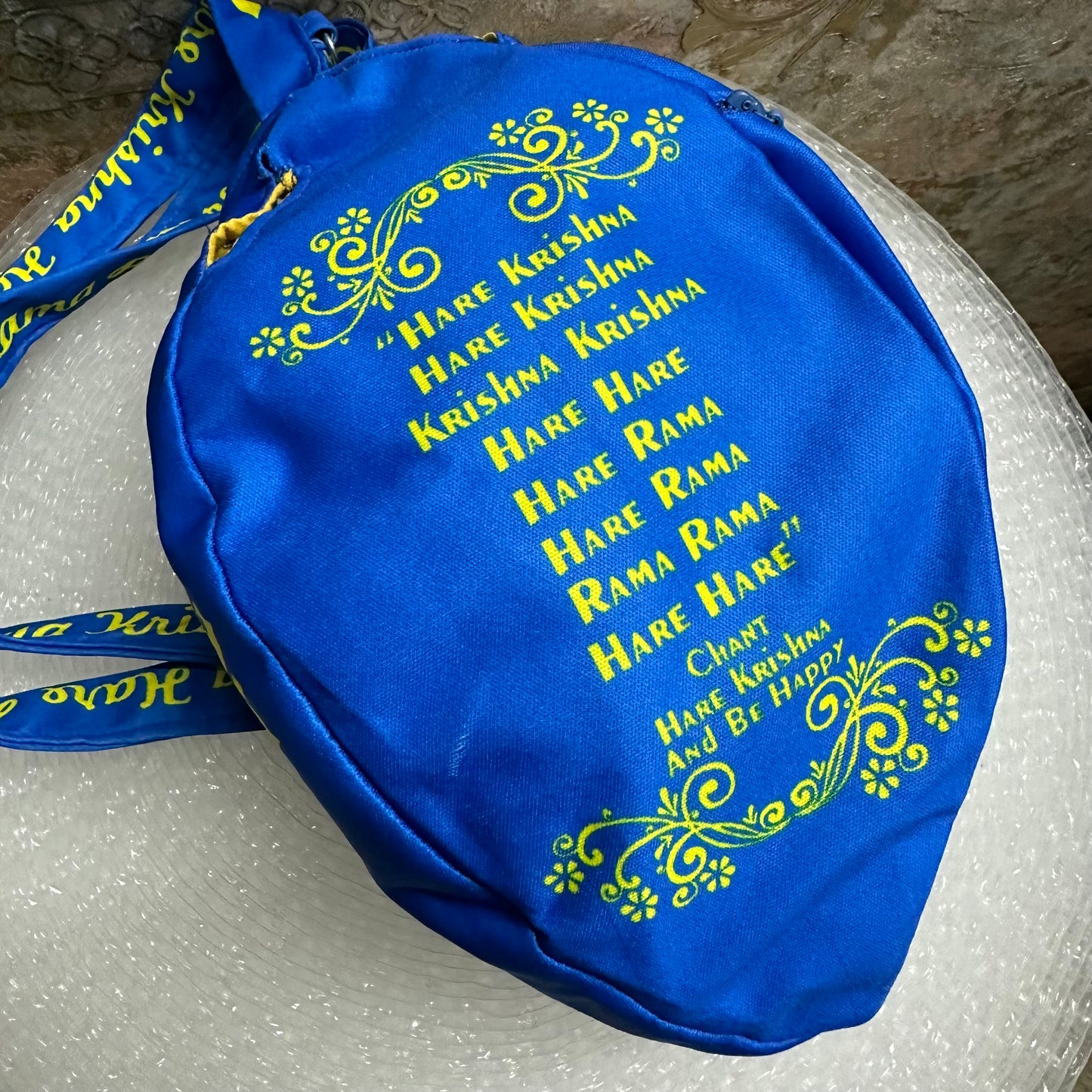 Radha naam printed bead bag