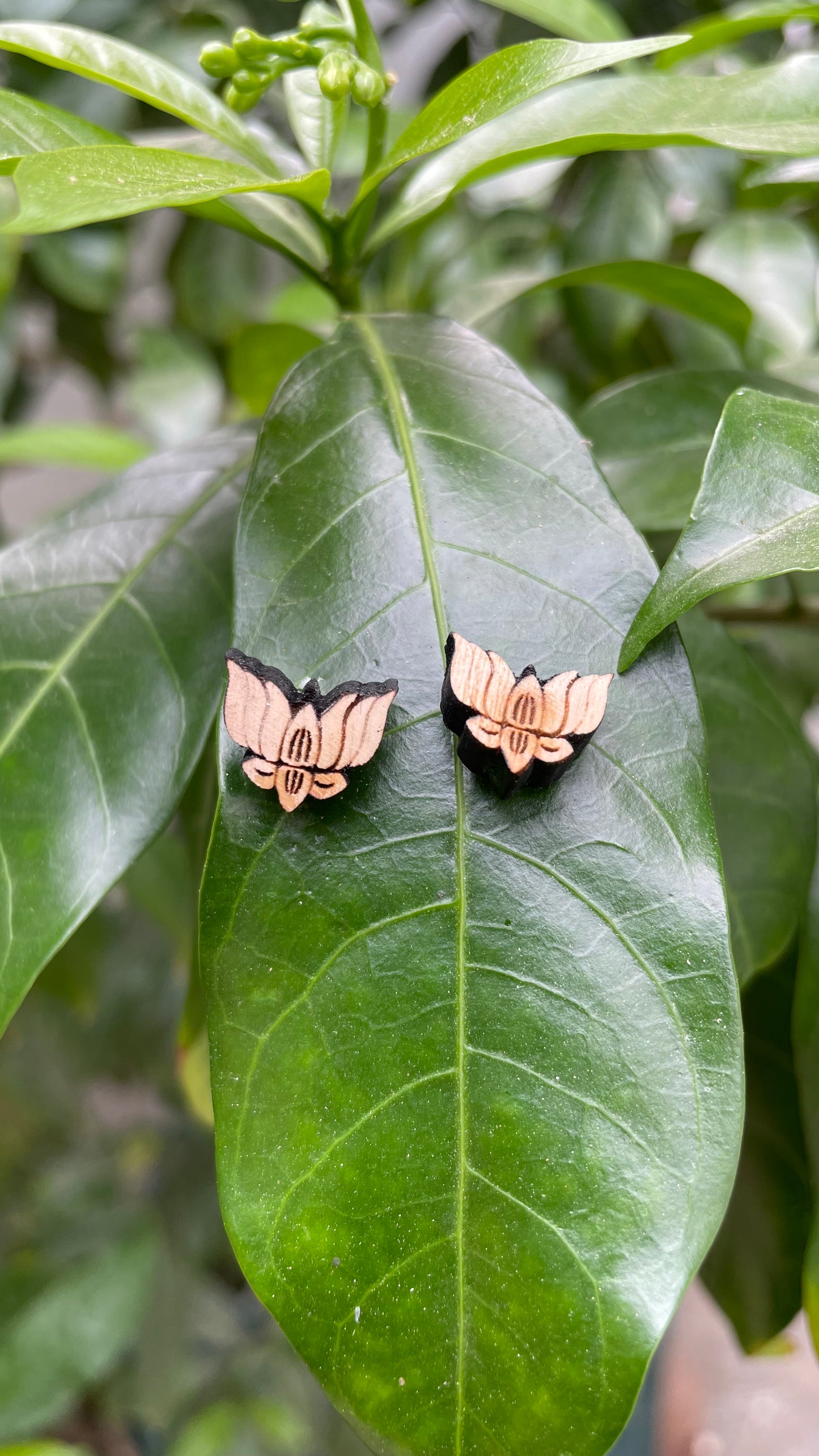 Lotus flower earrings pair
