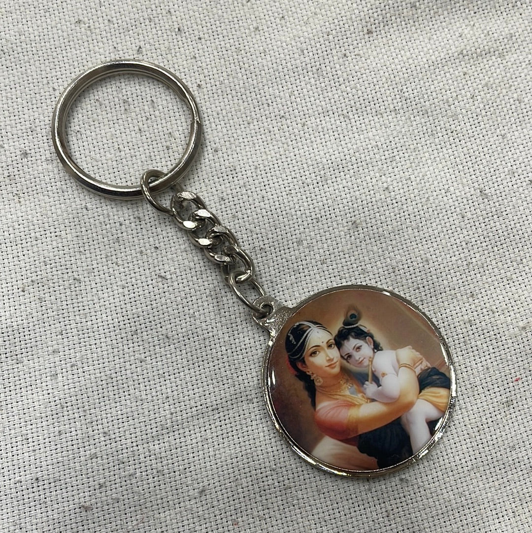 Yashoda Krishna metal keychain