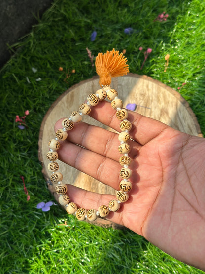 Radha engraved 27+1 bead Sumarni Tulsi Jaap Mala