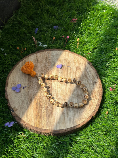 Radha engraved 27+1 bead Sumarni Tulsi Jaap Mala