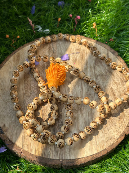 108+1 bead Radha Naam engraved Tulsi Jaap mala