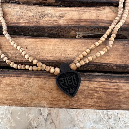 Radha naam jugal Black tulsi mala