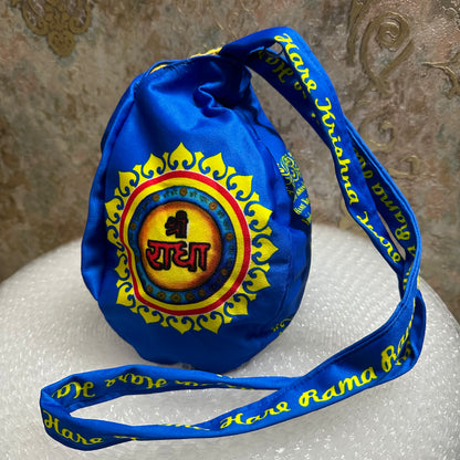 Radha naam printed bead bag