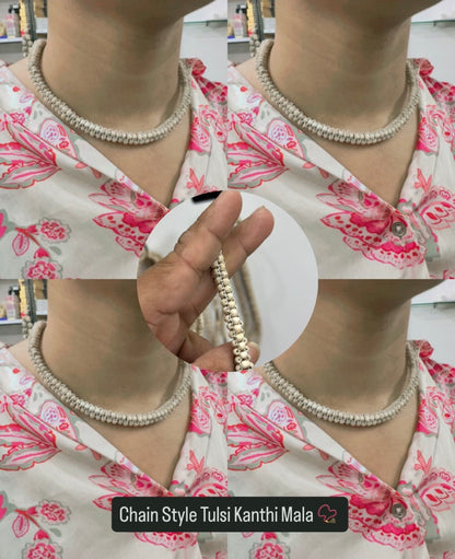4 layers Tulsi Mala Round Beads 18inch size Unique design for girls and boys