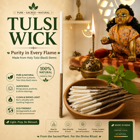 Tulsi Stick Wick by PureTulsimala.in Original Tulsi sticks directly from Vrindavan dham (tulsi batti)